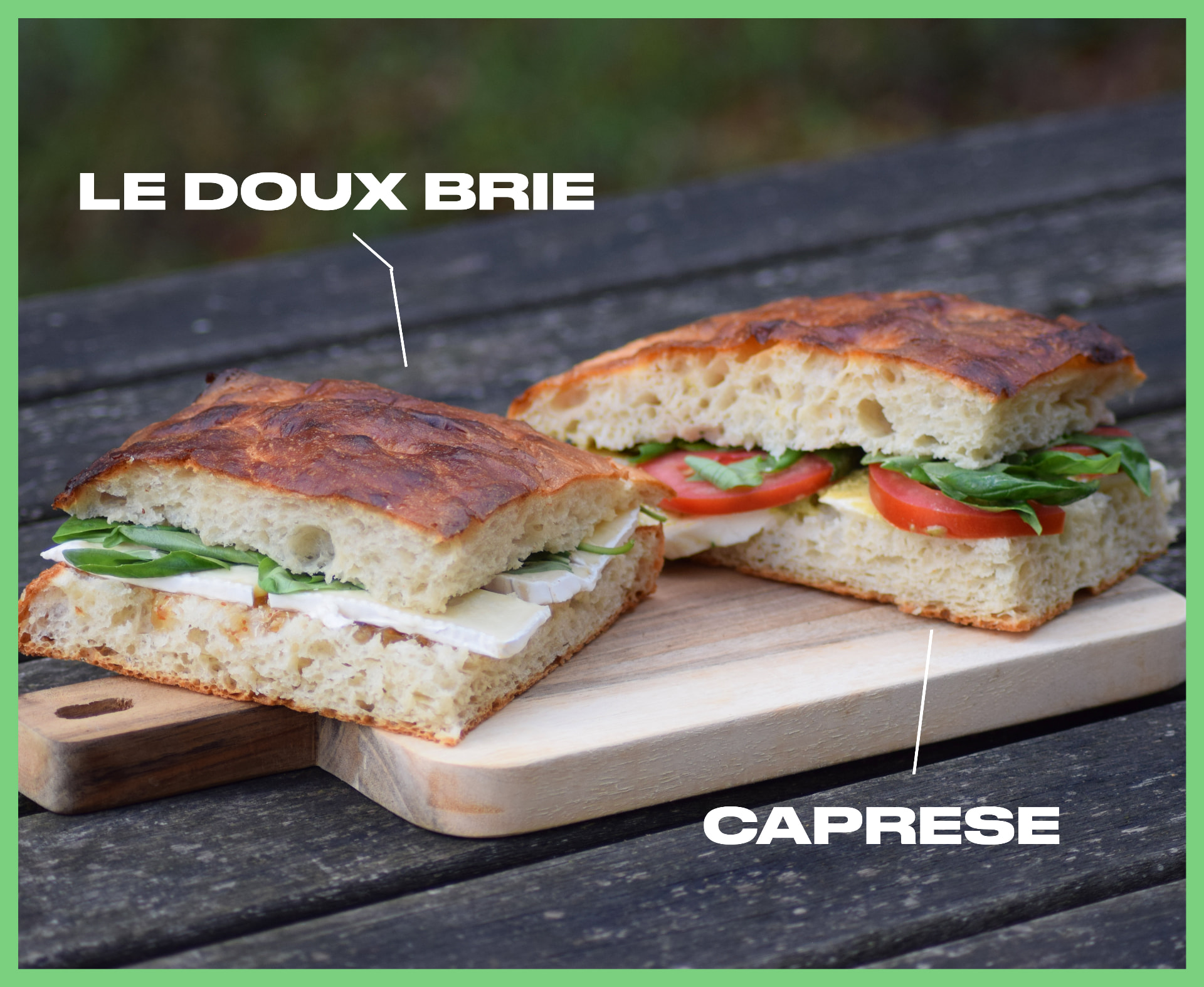 Pollo and Prosciutto focaccia sandwiches