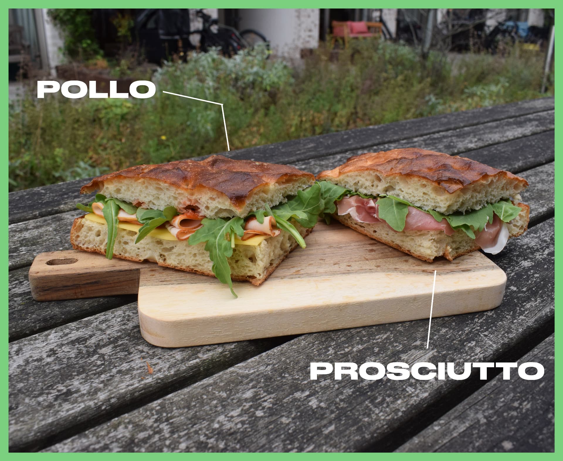 Fresh Italian focaccia sandwiches